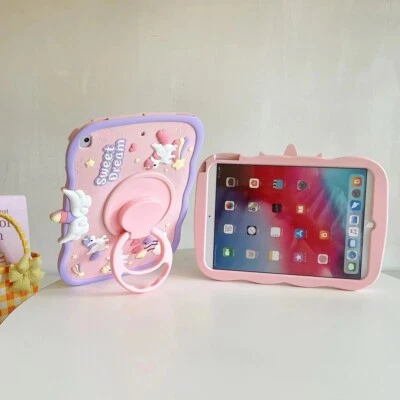 Unicorn Kid Shockproof Handle Case Cover For iPad 10th 9 8 mini 6 5 Air 1 2 Pro  - Image 1 of 4