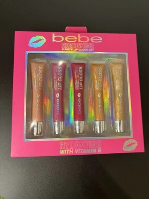 Brillo de labios Bebe High Shine hidratante relleno (juego/5) vitamina E sin crueldad nuevo Foto 1 de 4