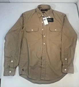 Camisa Polo Ralph Lauren Para Hombres Pequeña Surrey Bronceada Botones Calce Clásico Nueva con Etiquetas - Imagen 1 de 8