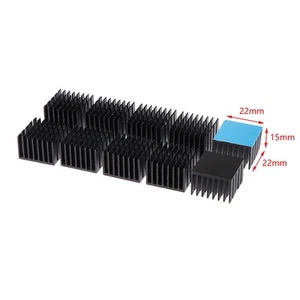 5Pcs Heatsink Radiator Cooler 22*22*15mm W/Thermal Tape For Electronic Chip I _j - Photo 1/14