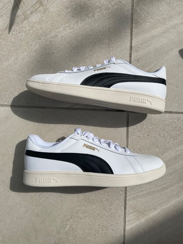 Puma Smash 3 0 Scarpe da Ginnastica Uomo in Pelle con Lacci Bianco e Nero