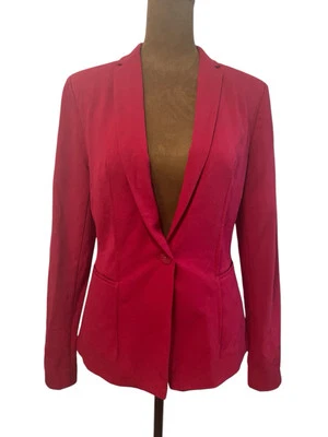 Blazer Venus para mujer talla 2 rojo elástico suave botón único con bolsillos ajustados Foto 1 de 4