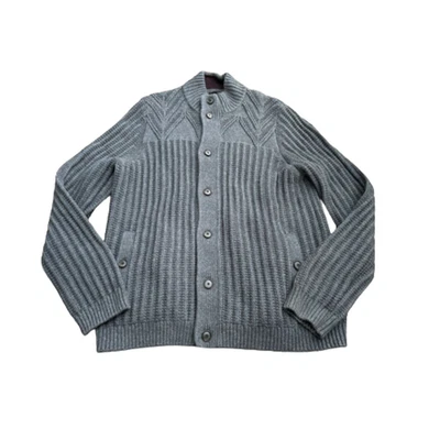 Cárdigan Ted Baker London Para Hombres Talla 7 (3X) Gris Faraday Texturizado Suéter Bolsillos Foto 1 de 4