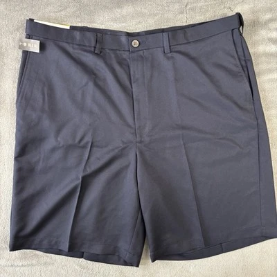 Haggar Cool 18 Shorts Mens 44W Big & Tall Navy Adjustable Waist Golf Casual NEW - Image 1 of 4