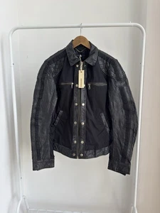 DIESEL VINTAGE RETRO LEDER 00s BIKER RACE JACKE GR. L HERREN SCHWARZ - Bild 1 von 16