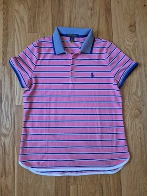 Polo Golf Ralph Lauren Mujer Rayas Rendimiento Jersey Polo Mediano Foto 1 de 4