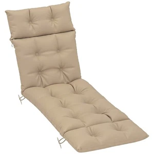 Outsunny Lounge Chair Cushion Thick Outdoor Chaise Lounge Cushion Beige - Picture 1 of 11