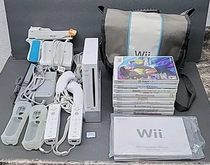 Paquete de consola Nintendo Wii blanca con 9 juegos y accesorios. Probado y funcionando - Imagen 1 de 17
