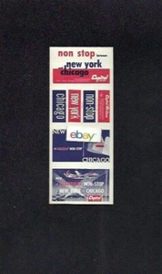 CAPITAL AIRLINES VISCOUNT NONSTOP NEW YORK TO CHICAGO (4) LABELS/STAMPS - Picture 1 of 1
