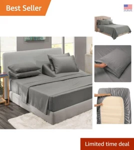 Hotel Quality Flex Top King Sheet Set - 6 Pieces, Stain Resistant & Breathable - Picture 1 of 6