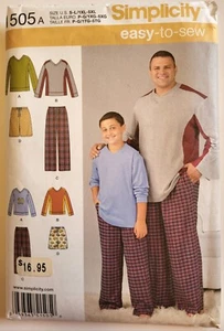 Simplicity 1505A- Men's & Boy's Shirt, Lounge Pants/Short S - 5XL Sewing Pattern - Picture 1 of 1
