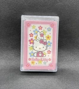NEW VINTAGE Sanrio Hello Kitty Playing Cards w/ Plastic Box, Pink Floral (2004) - Picture 1 of 3