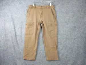 DULUTH TRADING Pants Mens 36x27.5 Brown Flex Fire Hose Cargo Relaxed Fit Canvas - Picture 1 of 19