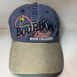 Bourbon Street Blue Denim Adjustable Hat Cap New Orleans Mardi Gras Sun Products - Picture 1 of 9