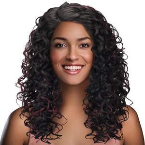 Long Afro Kinky Curly Lace Front Wigs,L Part Heat Resistance Synthetic Hair Wig - Picture 1 of 5
