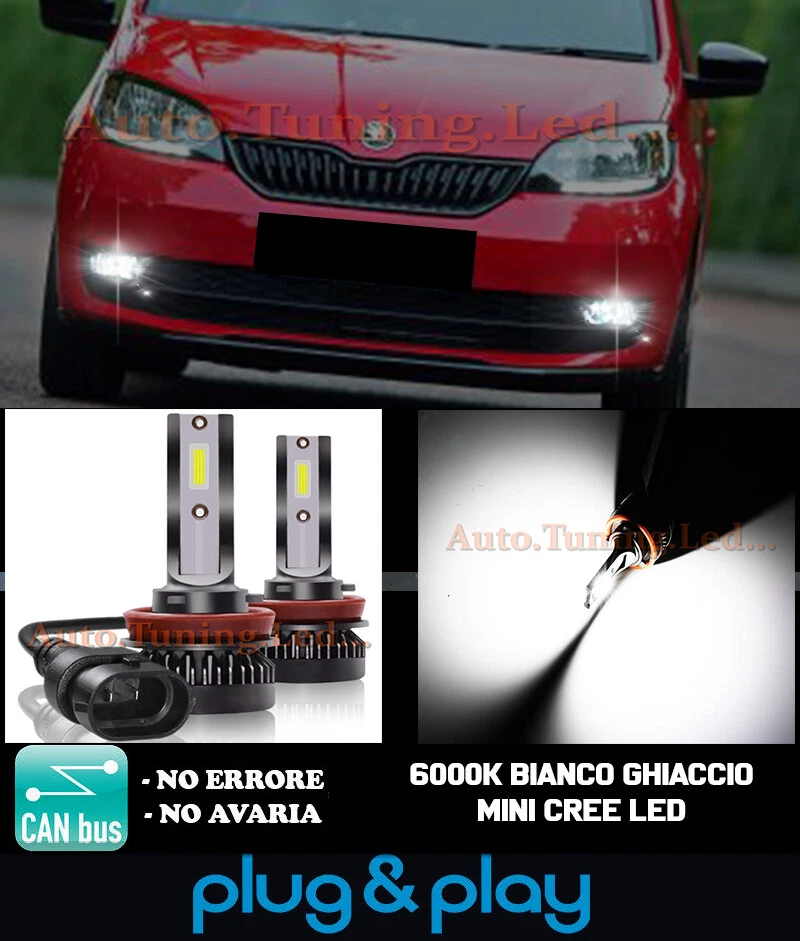 Skoda Citigo Batterie Litf Leuchten Nebelscheinwerfer LED Cree Cambus Weiß Eis - Bild 1 von 4