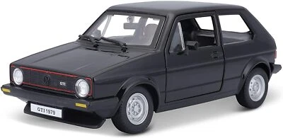 BURAGO 1:24 AUTO METALLO E PLASTICA VOLKSWAGEN GOLF Mk1 GTI 1979 NERO  18-21089 - Immagine 1 di 2