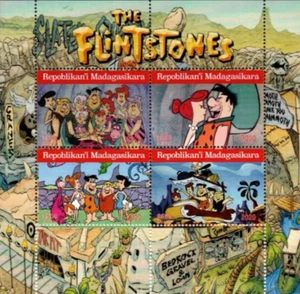 Hoja de 4 sellos de hoja THE FLINTSTONES 2020 sin montar como nuevos (NL130) - Imagen 1 de 1