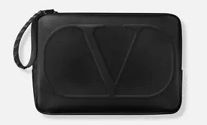 Valentino Beauty Black Toiletry Bag with "V" Logo and Studded Zipper - Picture 1 of 3