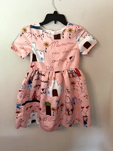 Kimocat Niñas Rosa Mangas Cortas Satén Vestido Doodle Princesa Talla 140 (7/8) NUEVO - Imagen 1 de 5