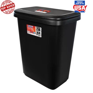 20.4 Gallon XL Dual Function Kitchen Trash Can Black Home Organizer Bin New - Picture 1 of 5