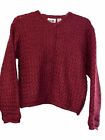 Burgundy Red Mohair Blend Cardigan Sweater Women’s M