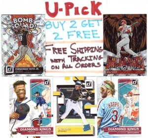 2022 Donruss Diamond Kings 1-30 Rookies valutato 31-80 e inserti Acquista 2 Ottieni 2 gratis - Foto 1 di 4