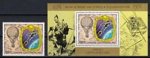 Imperio Centroafricano 1978 MNH Mi 544 + Bloque 28 Sc C191, C193 Apollo-Soyuz ** - Imagen 1 de 2