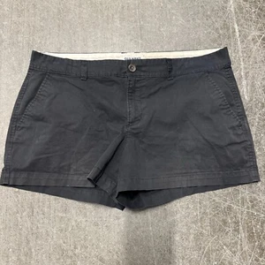 Old Navy Chino Shorts Womens Size 12 Black Casual Flat Front Regular Fit Outdoor - Picture 1 of 7