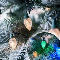 80 Warm White or Multi Coloured LED C7 Style Christmas Tree Fairy String Lights 