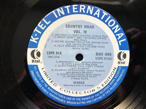 RECORD ONLY NO COVER Various Artists COUNTRY ROAD VOL 10 1975 K-Tel Canada VG+ - Imagen 1 de 2