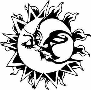 Sun Moon Man Woman Girl Kiss Space Celestial Car Window Vinyl Decal Sticker - Bild 1 von 2