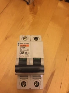 MERLIN GERIN 24443 MULTI9 C60N 2A 2P 480V-AC MOLDED CASE CIRCUIT BREAKER D604834 - Imagen 1 de 4