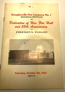 Vintage Fire Company Dedication Book 1963 Gouglersville, PA Berks County Firemen - Picture 1 of 5
