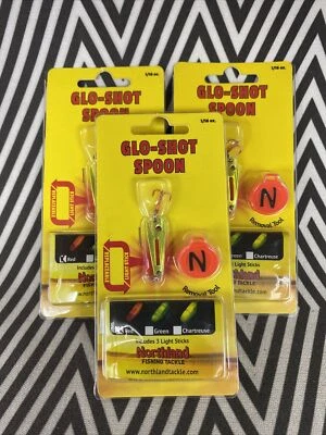Northland Aparejos de Pesca Glo Shot Cuchara - 1/16oz Chartreuse Metálico (Lote de 3) Foto 1 de 2