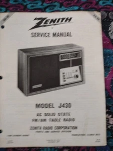 Zenith RA90 J430 FM AM Radio Manual de Servicio z2 - Imagen 1 de 1