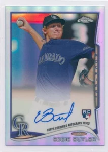 Topps 2014 cromo azul refractor novato radiocontrol autógrafo Eddie Butler 033/199 *52490 - Imagen 1 de 1