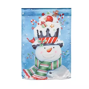 Weihnachten Schneemann 13LU11126 Immergrün Glanz Haus Flagge 28" x 44" - Bild 1 von 1