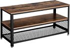 TV Stand, Wooden Unit Cabinet for up to 43"  With Storage Shelves, Brown, Rustic