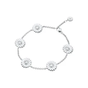 Georg Jensen. Sterling Silver DAISY Bracelet 5x11 with white Enamel. - Picture 1 of 1