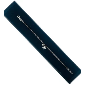 bracciale argento anallergico 925 catena stella luna zircone regalo donna - Foto 1 di 5