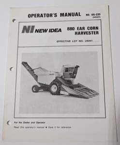 AVCO New Idea 880 Ear Cosechadora de Maíz Manual de Operador No. US-235 04/87 (986805) - Imagen 1 de 2
