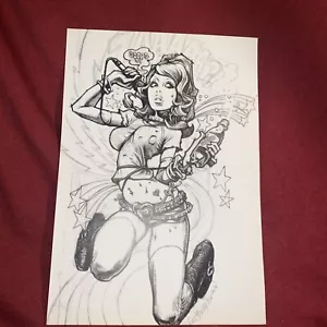 Rockin Jelly Bean Print Lowbrow 12” x 8.5” Black +White - OOOPS! - Picture 1 of 4