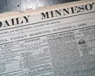Rare vieux journal ST. SAINT PAUL comté de Ramsey neuf au Minnesota avant la guerre civile 1858