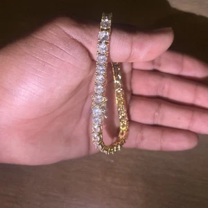 Moissanite Tennis Bracelet - 18K Gold Plated - 5mm - 7 inch length - Picture 1 of 3
