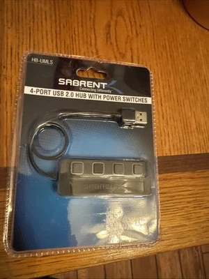 Sabrent 4-Port USB 2.0 Hub with Individual LED lit Power Switches (HB-UMLS) - Image 1 of 4
