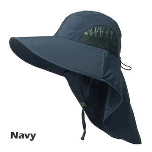 Sun Hat For Men Women with Neck Flap UPF 50+ UV Protective Hats Fishing - Picture 1 of 14