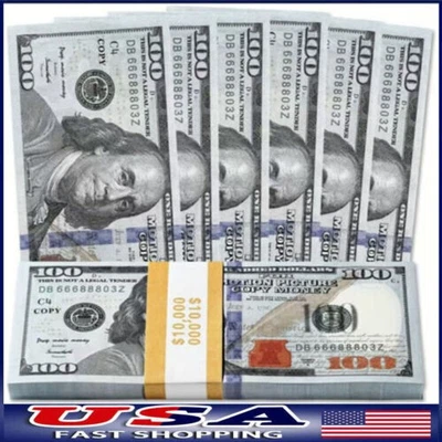 1000 pcs Movie Props money Fake bills look real for video party,Education Toys - Image 1 of 4