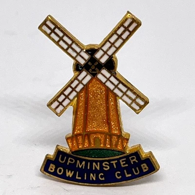 Upminster Bowling Club Windmill London Enamel Pin Badge Bowls Bowler Sport Game - Image 1 of 2