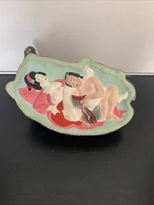 1900's Japanese Hakata Doll Bull Cow Erotic Figurine Back Picture Shunga Geisha - Picture 1 of 9